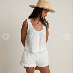 Minnow White Scalloped Shorts